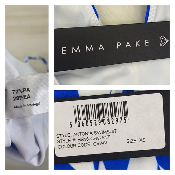 EMMA PAKE Antonia lace-up printed swimsuit NWT S - Picture 10 of 13